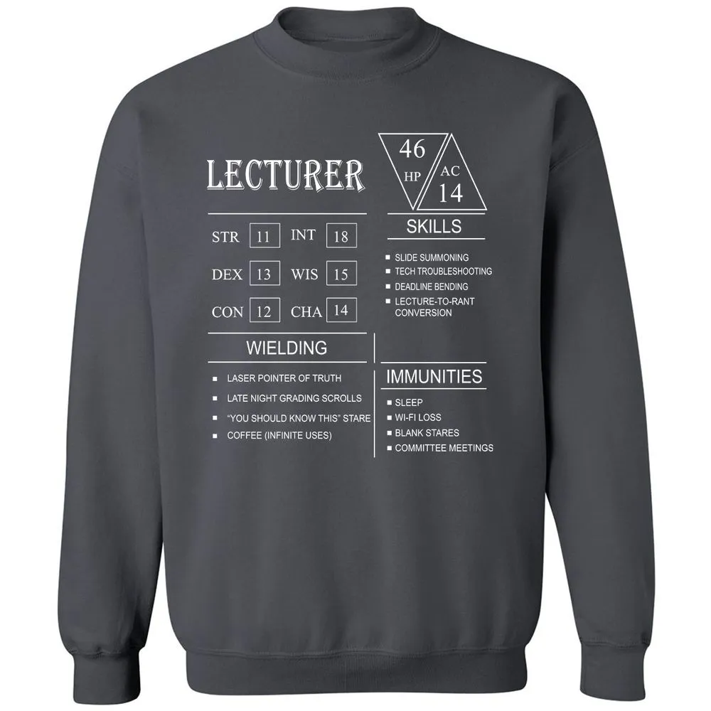Lecturer New Classic Unisex Sweatshirt - Charcoal - 7