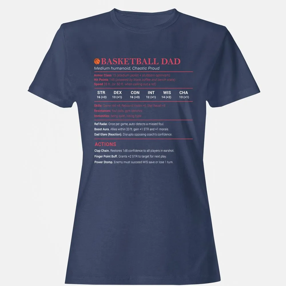 Basketball Dad Women's T-Shirt - Navy - 10