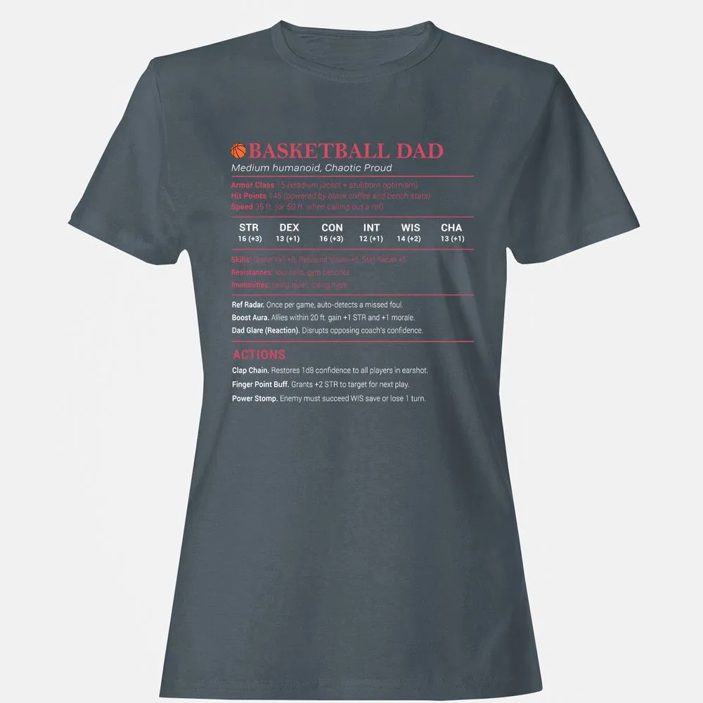 Basketball Dad Women's T-Shirt - Charcoal - 3