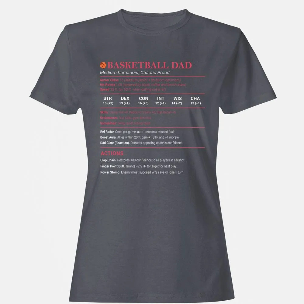 Basketball Dad Women's T-Shirt - Dark Heather - 5