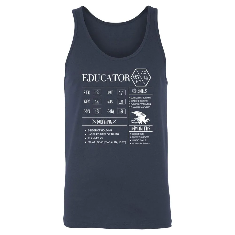 Educator New Unisex Jersey Tank - Navy - 2