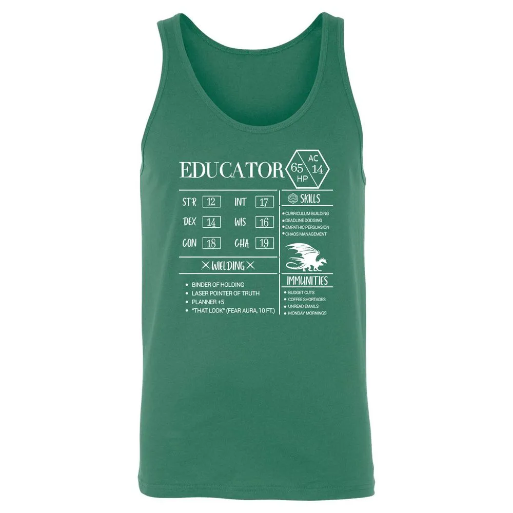 Educator New Unisex Jersey Tank - Kelly - 9