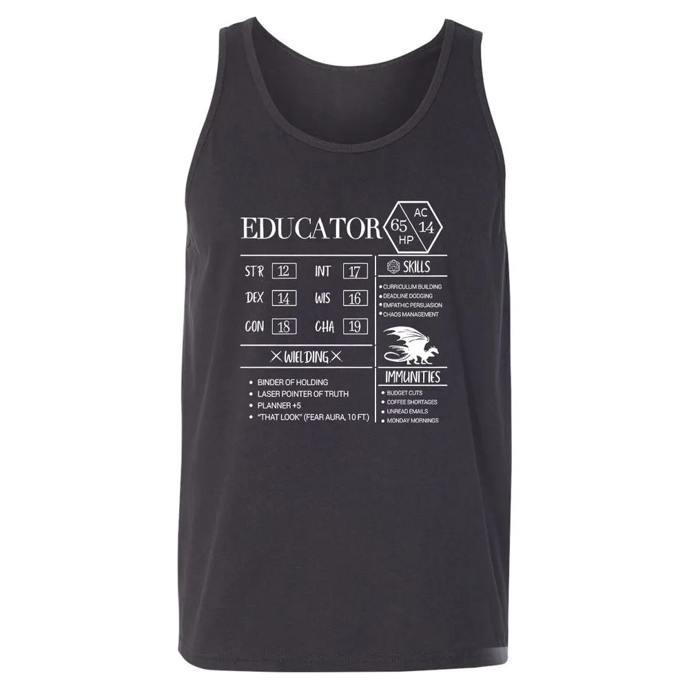 Educator New Unisex Jersey Tank - Dark Grey - 7