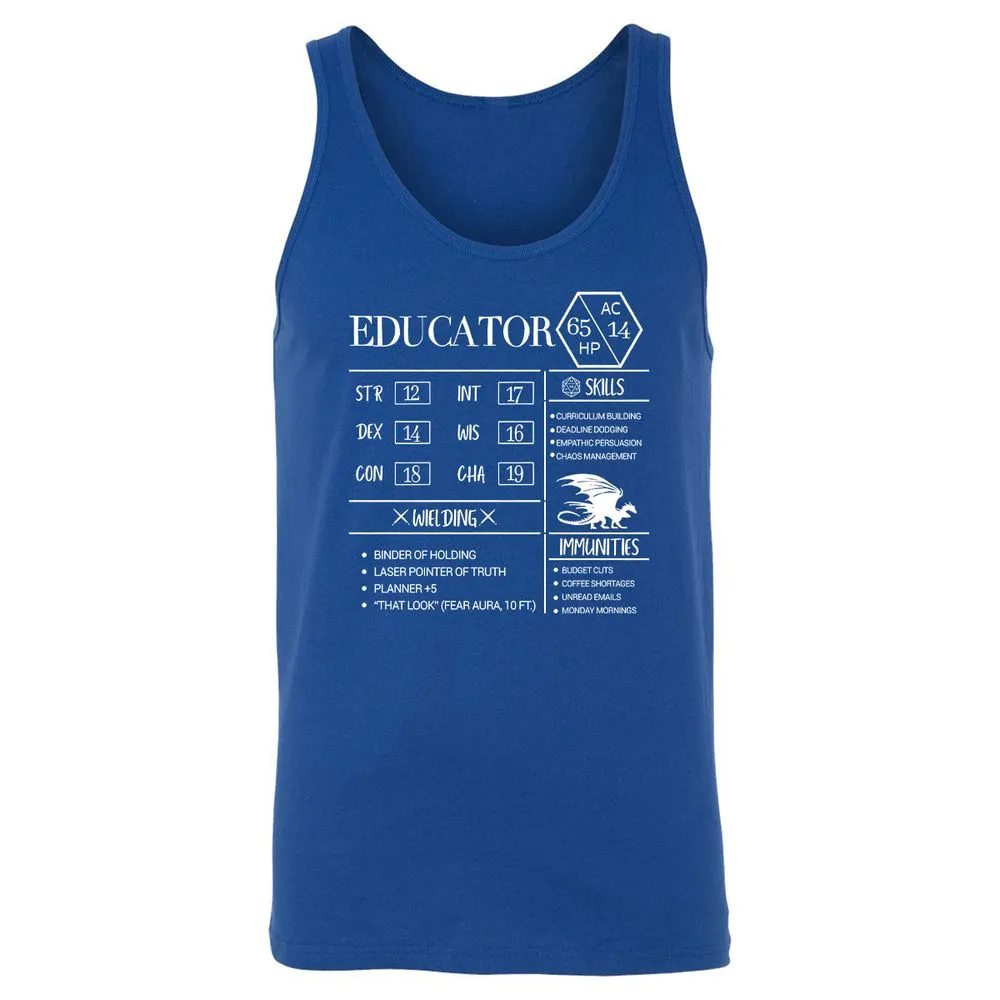 Educator New Unisex Jersey Tank - True Royal - 13