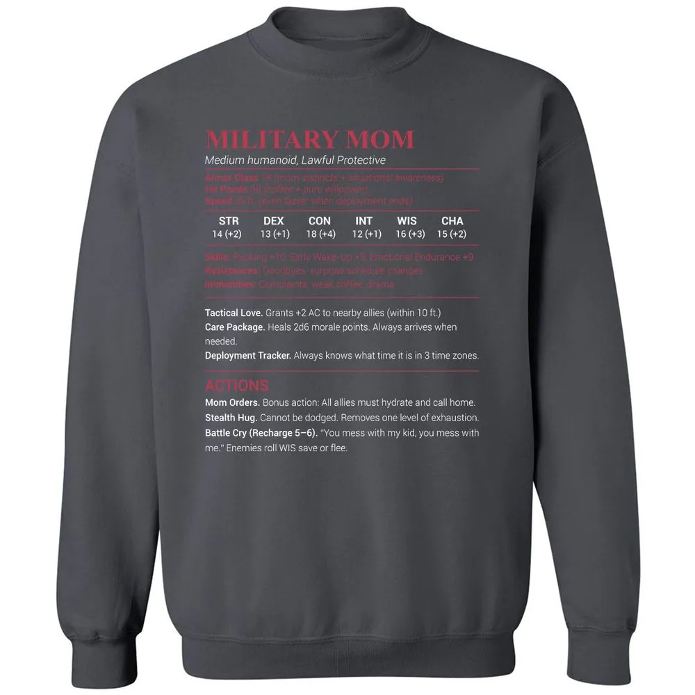 Military Mom Classic Unisex Sweatshirt - Charcoal - 7