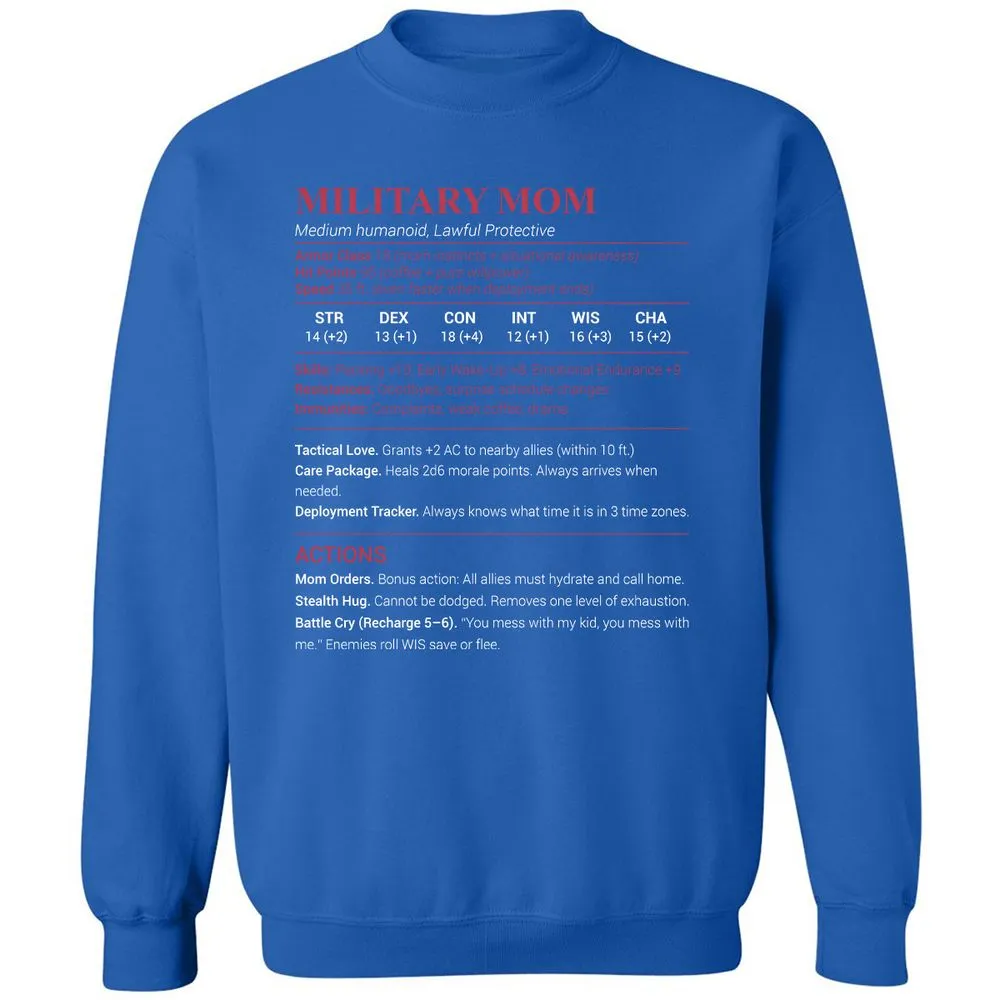 Military Mom Classic Unisex Sweatshirt - Royal - 9