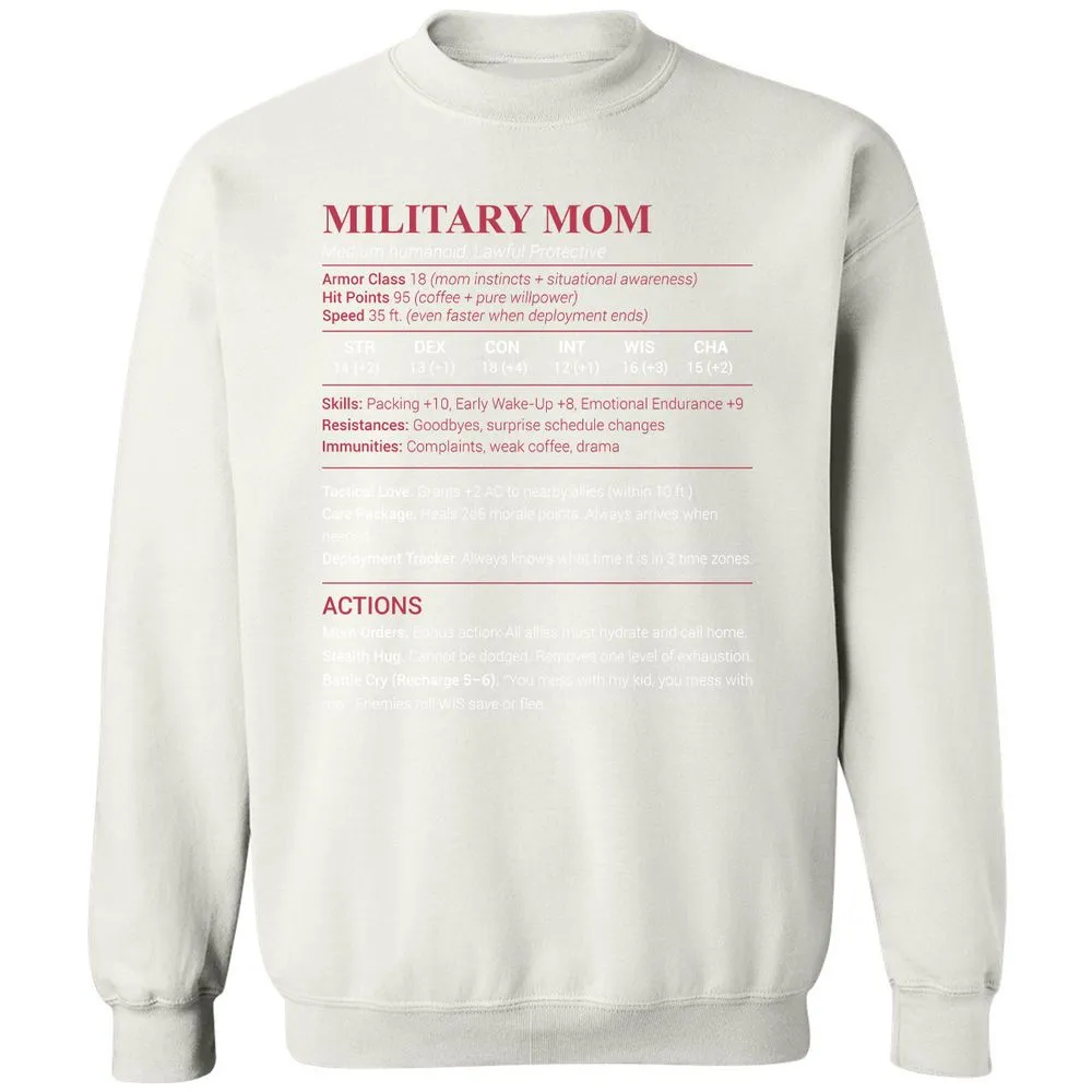 Military Mom Classic Unisex Sweatshirt - White - 12