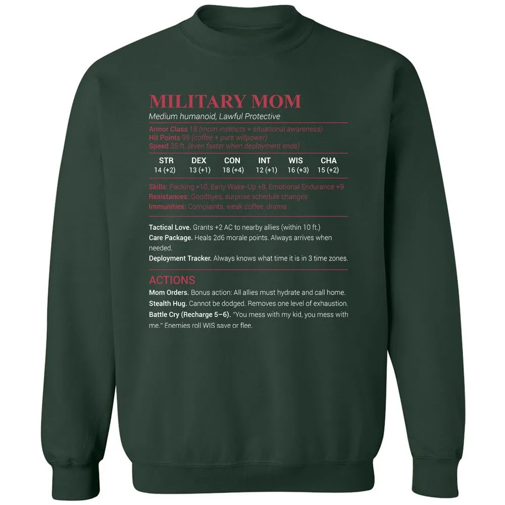 Military Mom Classic Unisex Sweatshirt - Forest Green - 4