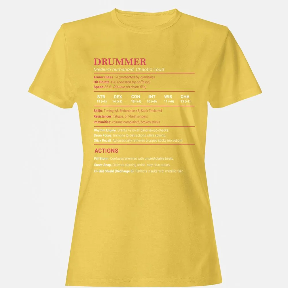 Drummer Stats Women's T-Shirt - Daisy - 4