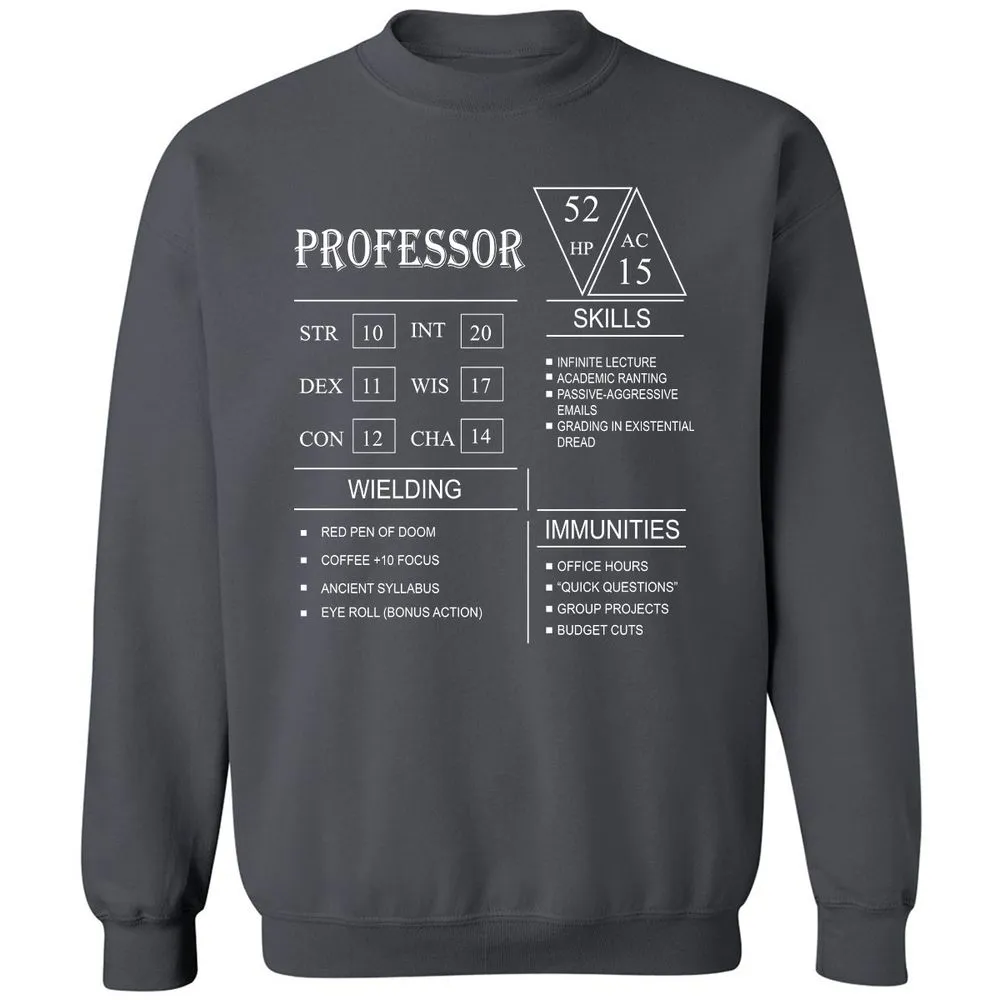 Professor New Classic Unisex Sweatshirt - Charcoal - 7