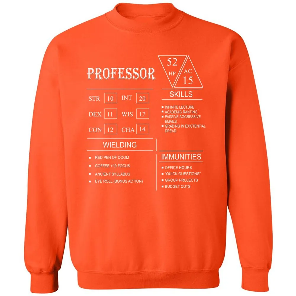 Professor New Classic Unisex Sweatshirt - Orange - 10
