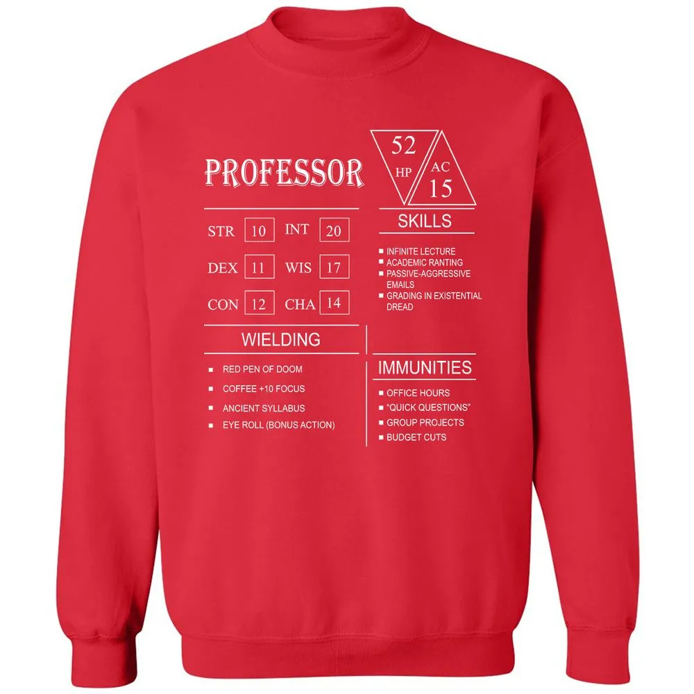 Professor New Classic Unisex Sweatshirt - Red - 5