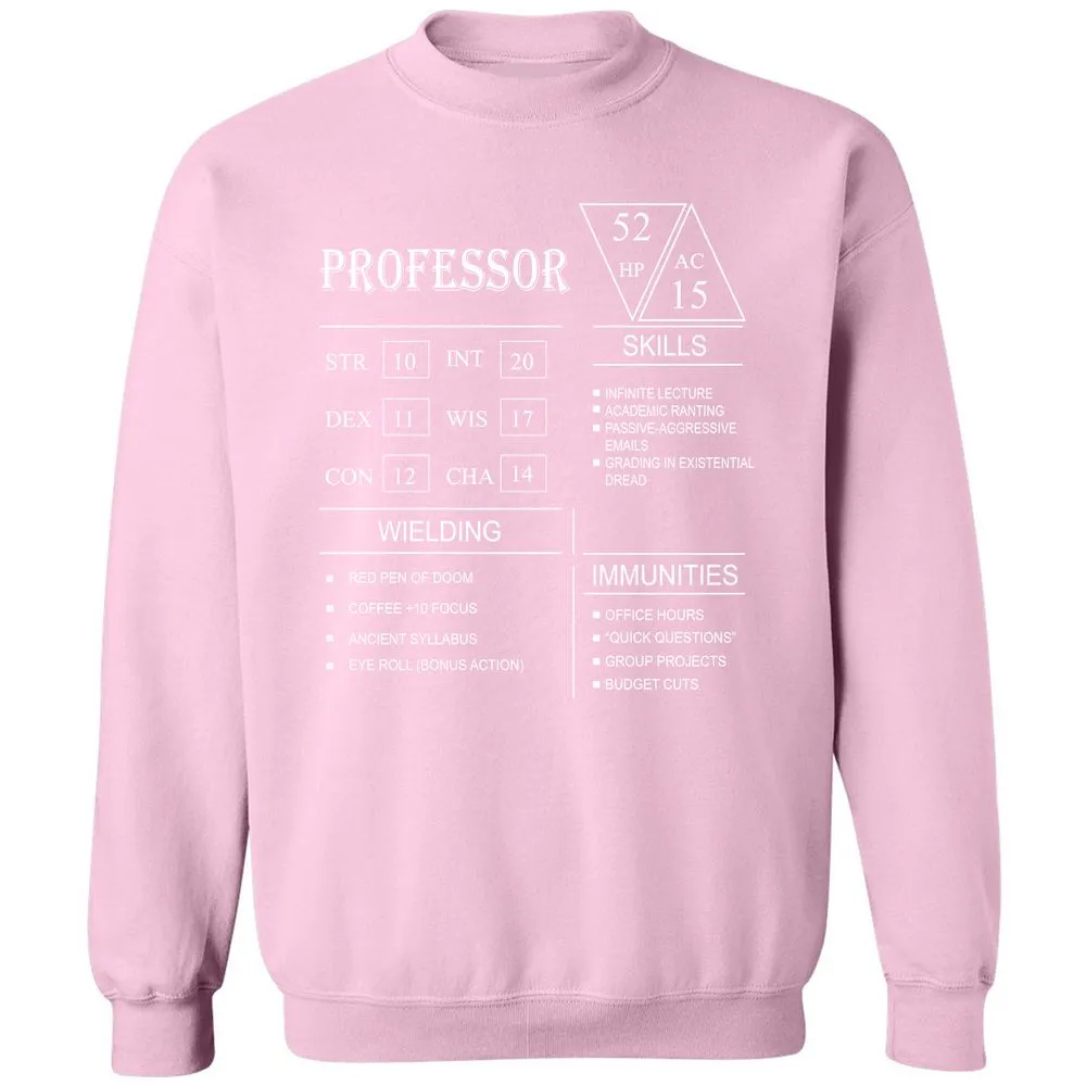 Professor New Classic Unisex Sweatshirt - Light Pink - 3