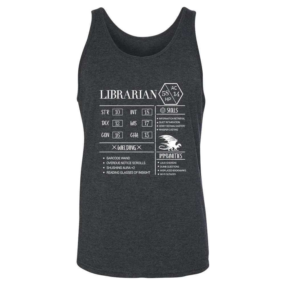 Librarian New Unisex Jersey Tank - Dark Grey Heather - 6
