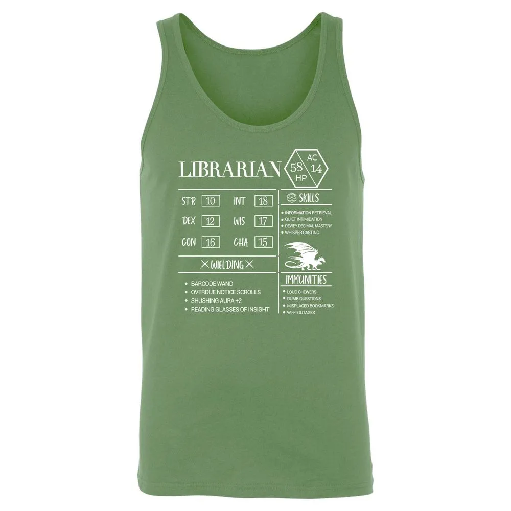 Librarian New Unisex Jersey Tank - Leaf - 10