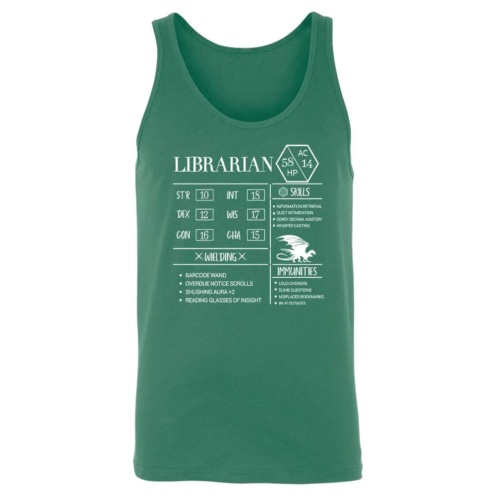 Librarian New Unisex Jersey Tank - Kelly - 9