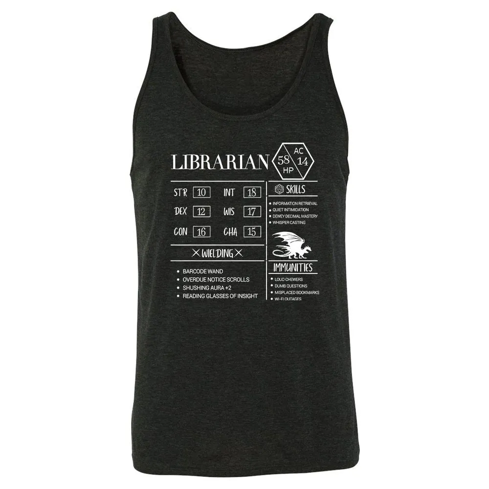 Librarian New Unisex Jersey Tank - Charcoal Black Triblend - 5