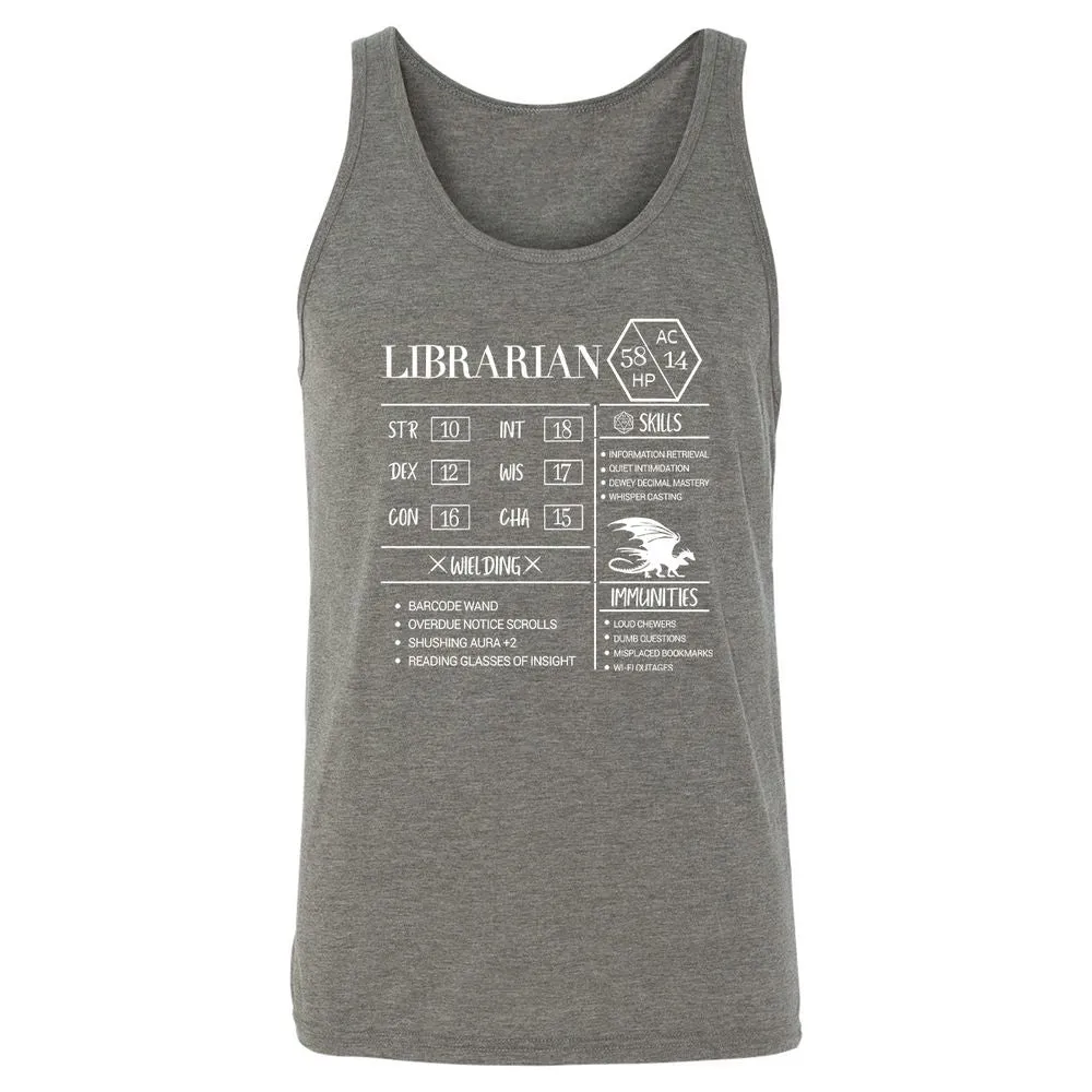 Librarian New Unisex Jersey Tank - Grey Triblend - 8