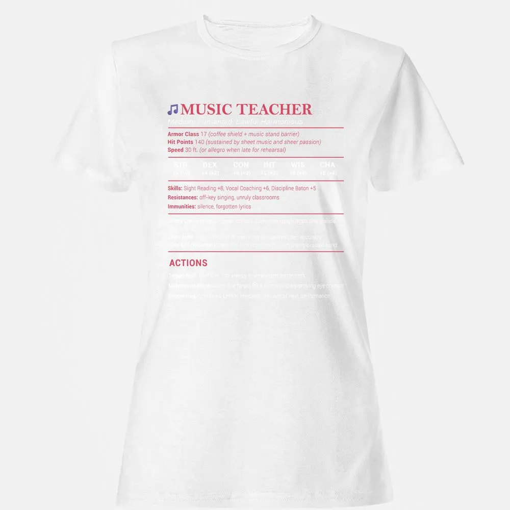Music Teacher Women's T-Shirt - White - 16