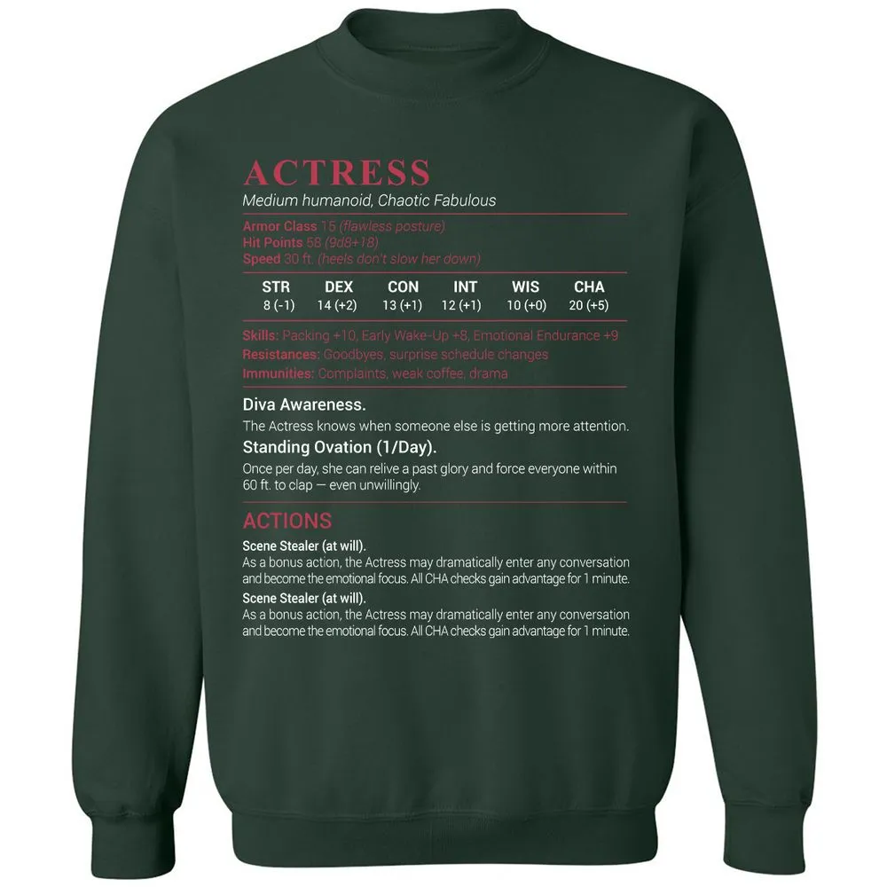 Actress Stats Classic Unisex Sweatshirt - Forest Green - 4