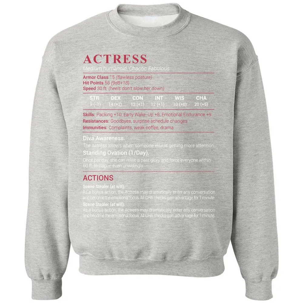 Actress Stats Classic Unisex Sweatshirt - Ash - 8