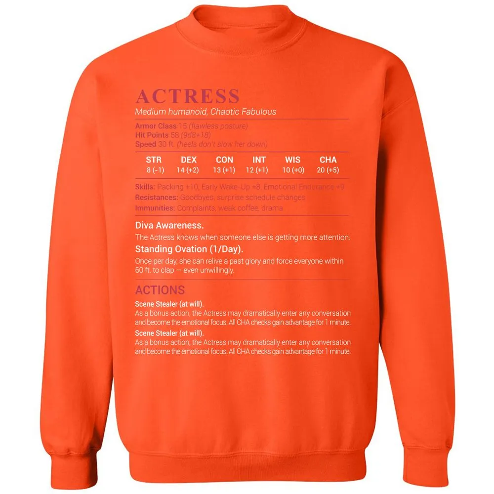Actress Stats Classic Unisex Sweatshirt - Orange - 10
