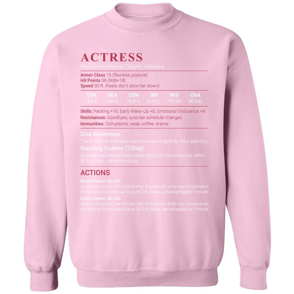 Actress Stats Classic Unisex Sweatshirt - Light Pink - 3