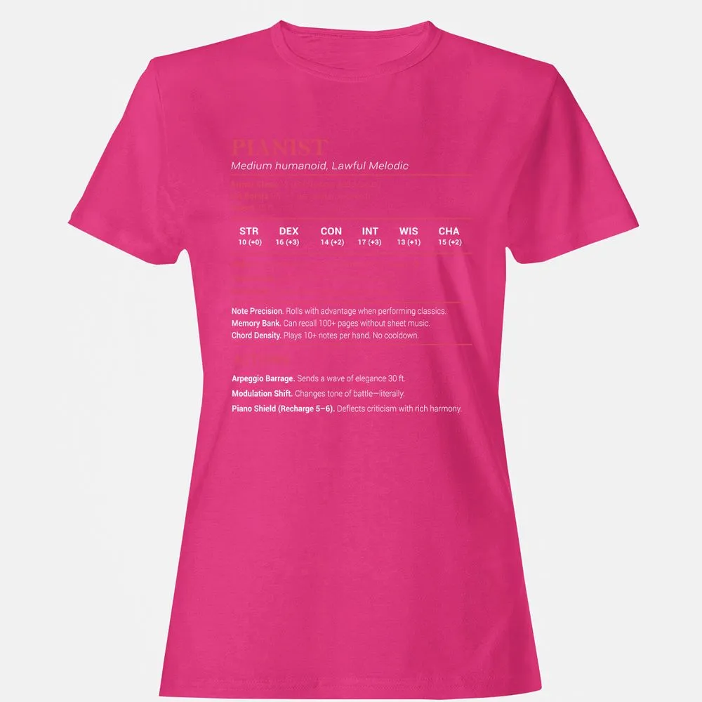 Pianist Stats Women's T-Shirt - Heliconia - 6