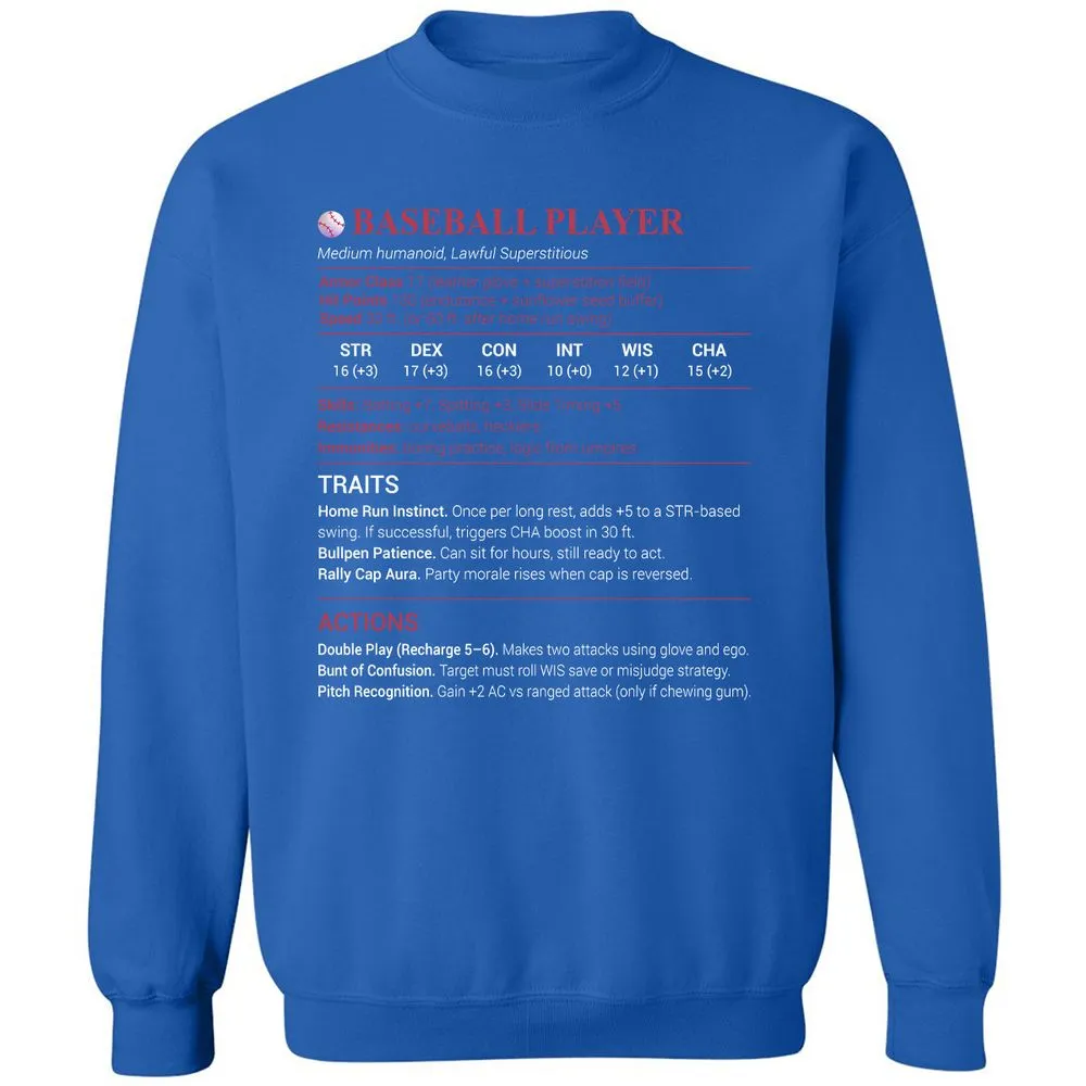 Baseball Player Classic Unisex Sweatshirt - Royal - 9