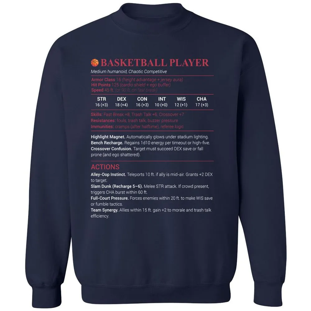 Basketball Player Classic Unisex Sweatshirt - Navy - 2