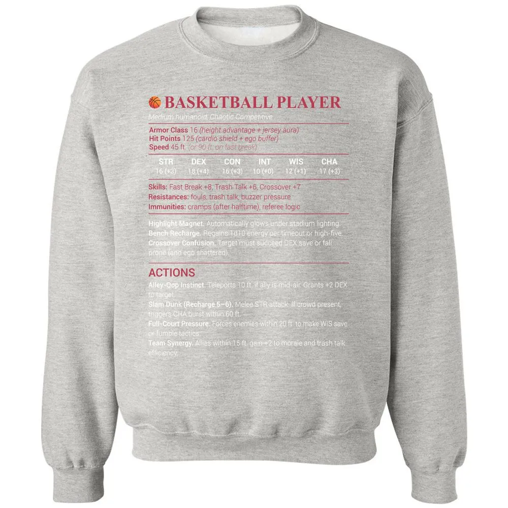 Basketball Player Classic Unisex Sweatshirt - Ash - 8