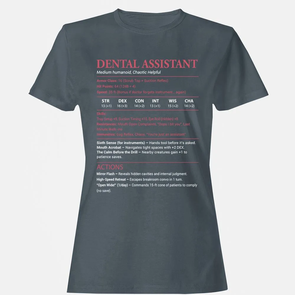 Dental Assistant Women's T-Shirt - Charcoal - 3