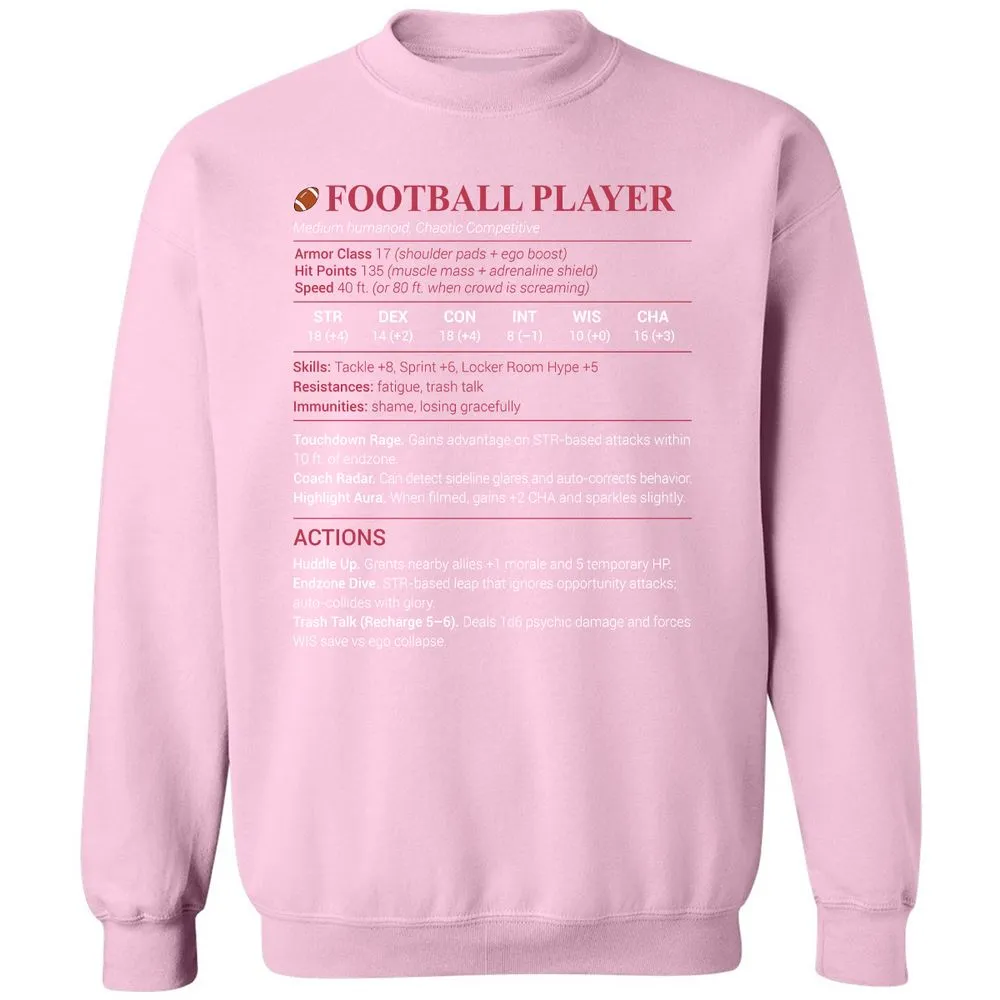 Football Player Classic Unisex Sweatshirt - Light Pink - 3