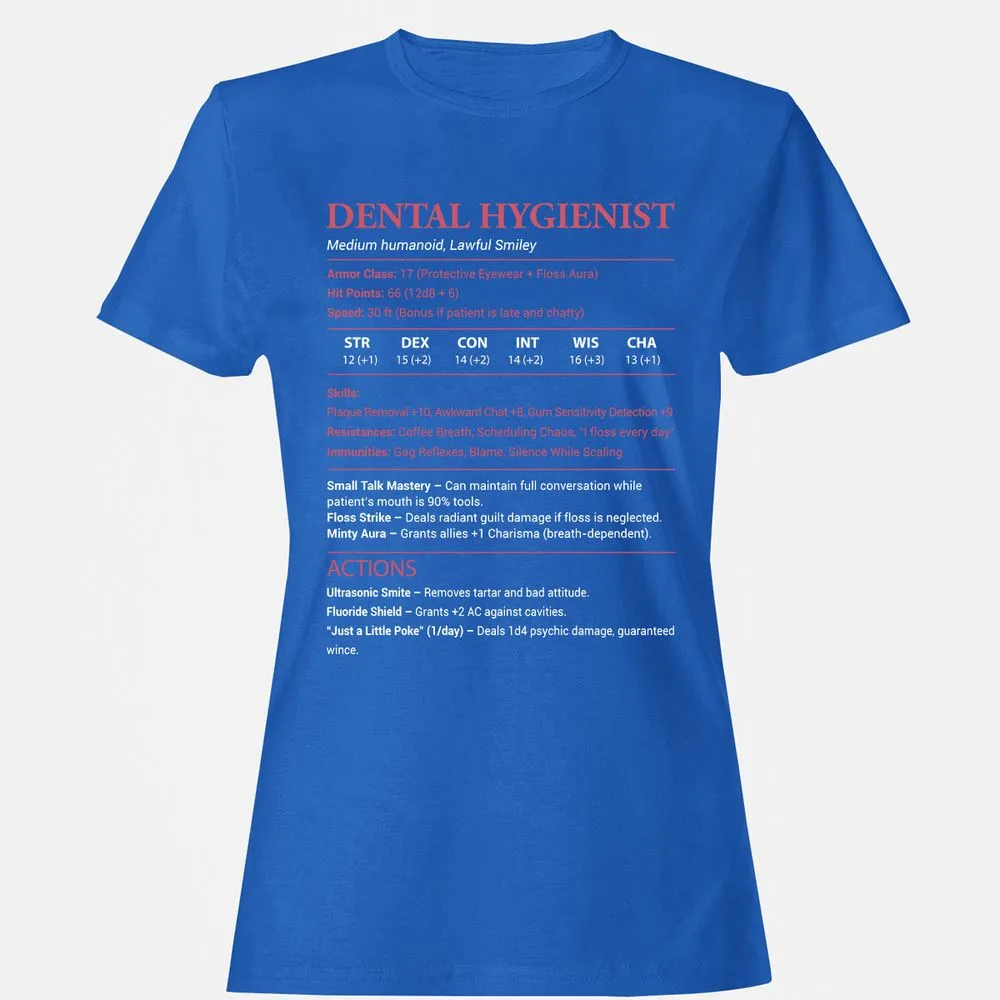 Dental Hygienist Women's T-Shirt - Royal - 14