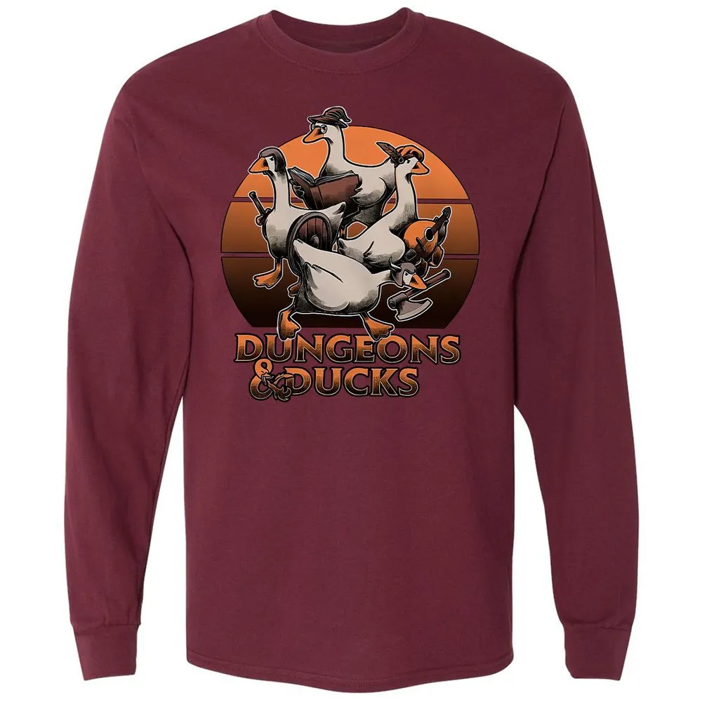 Dungeons And Ducks Long Sleeve T-Shirt - Maroon - 11