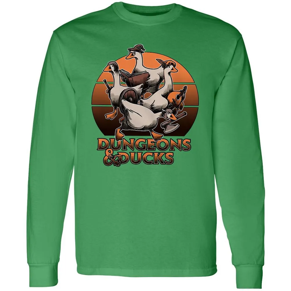 Dungeons And Ducks Long Sleeve T-Shirt - Irish Green - 10