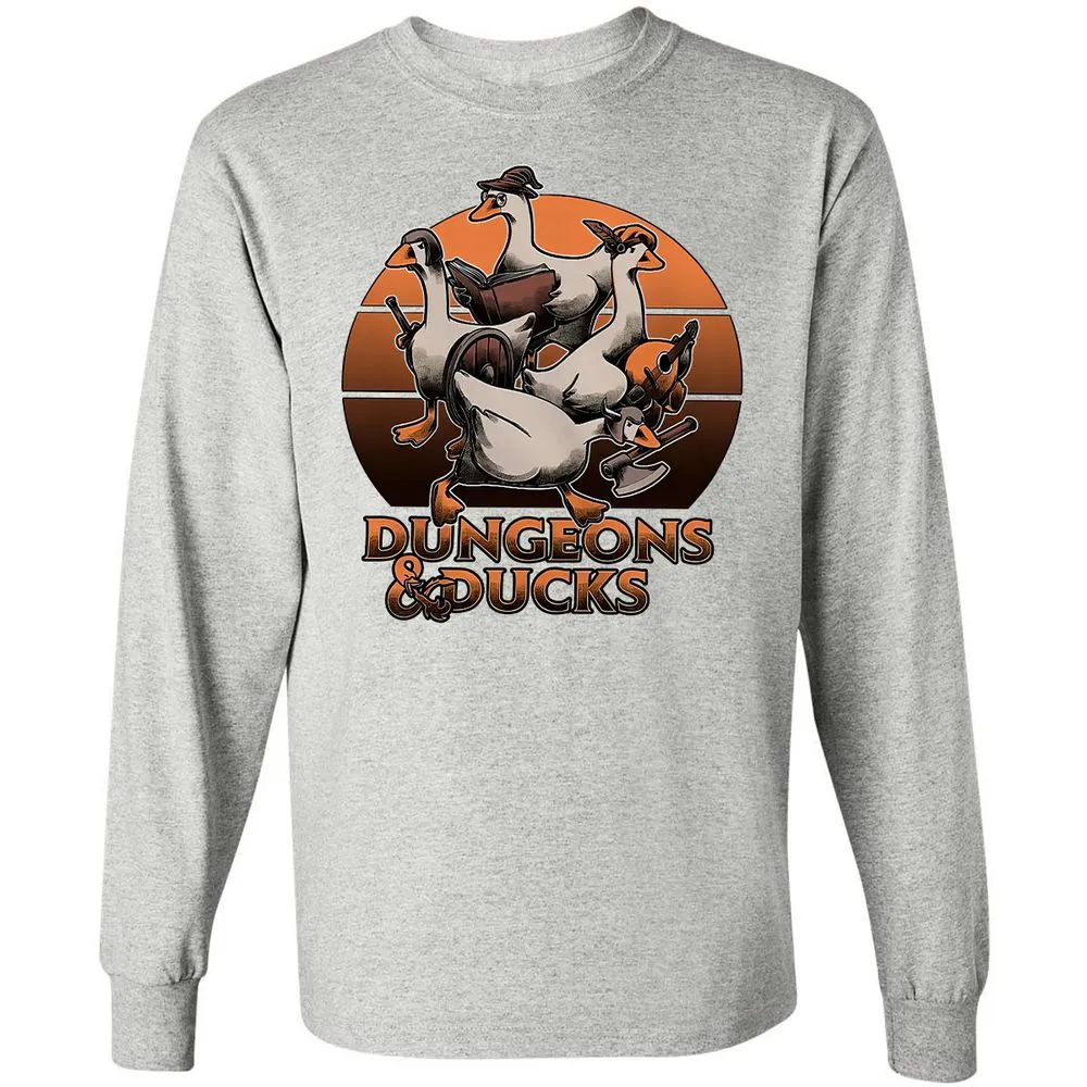 Dungeons And Ducks Long Sleeve T-Shirt - Ash - 7