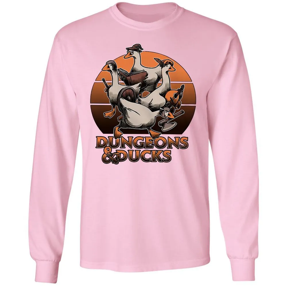 Dungeons And Ducks Long Sleeve T-Shirt - Light Pink - 3