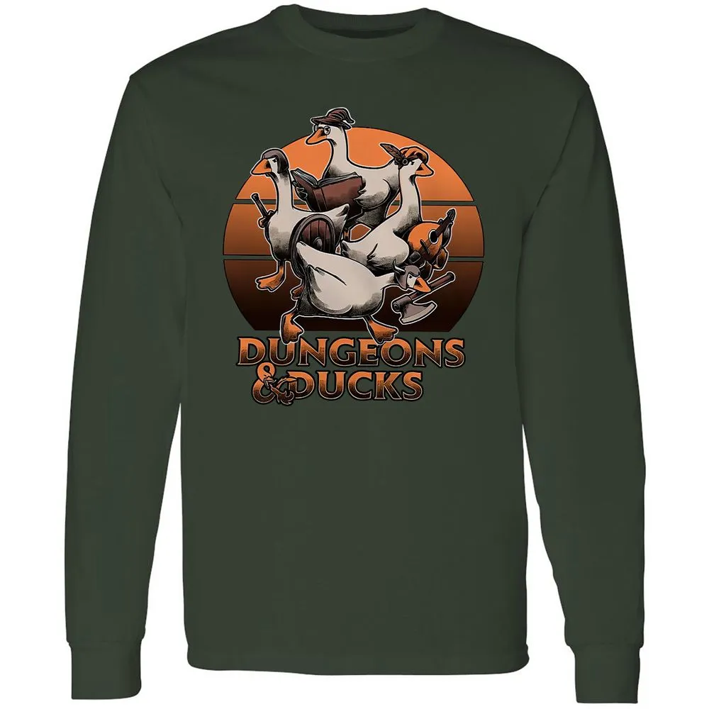 Dungeons And Ducks Long Sleeve T-Shirt - Forest Green - 4