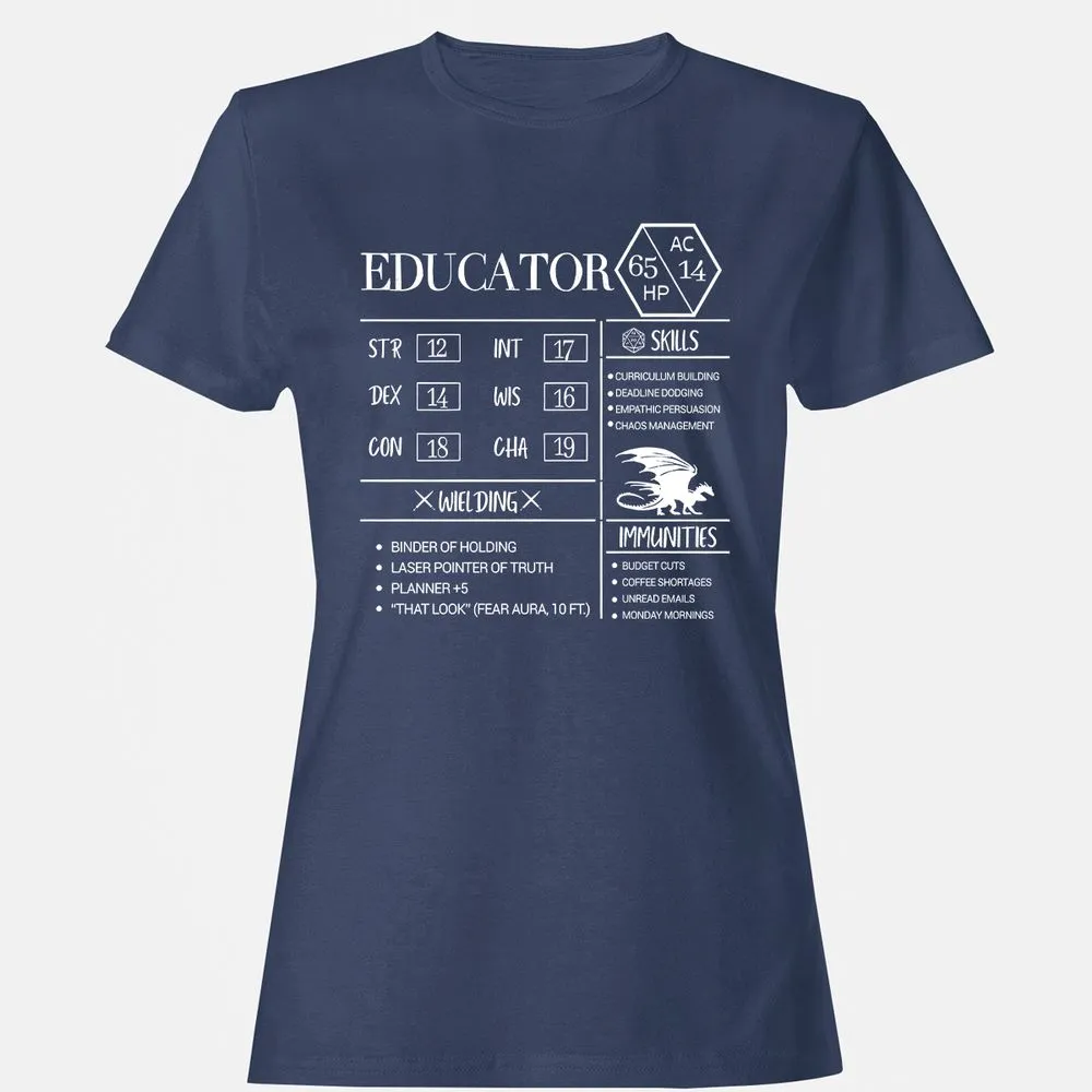 Educator New Women's T-Shirt - Navy - 10