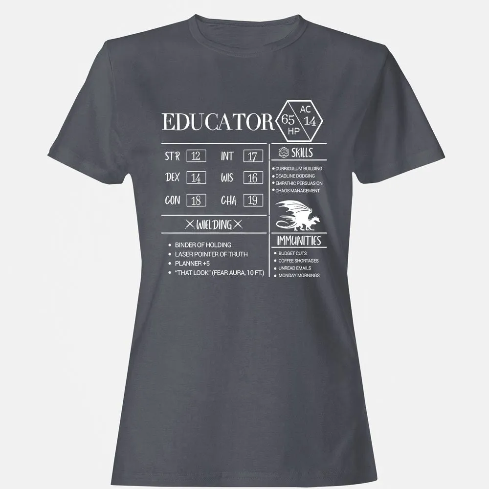Educator New Women's T-Shirt - Dark Heather - 5