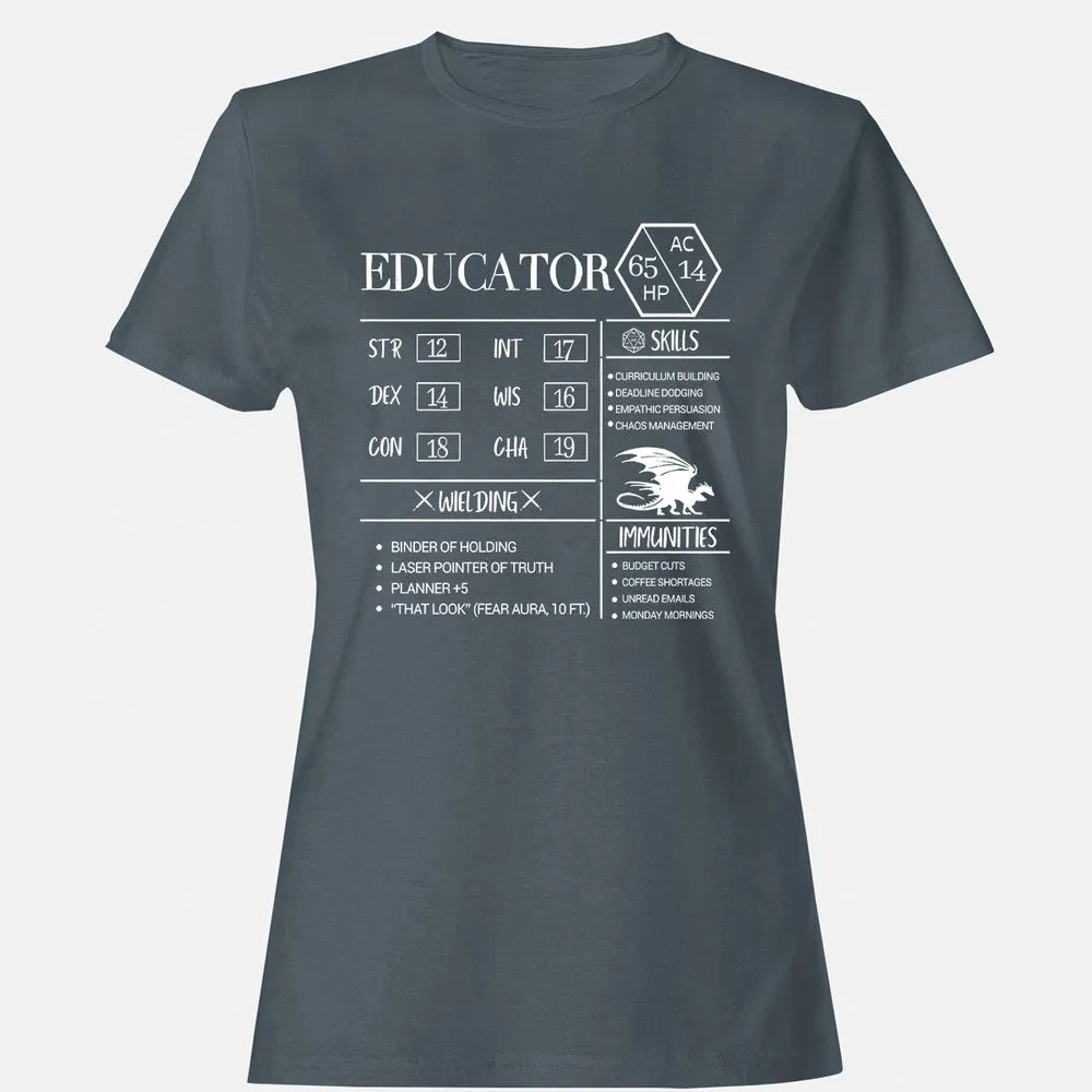 Educator New Women's T-Shirt - Charcoal - 3