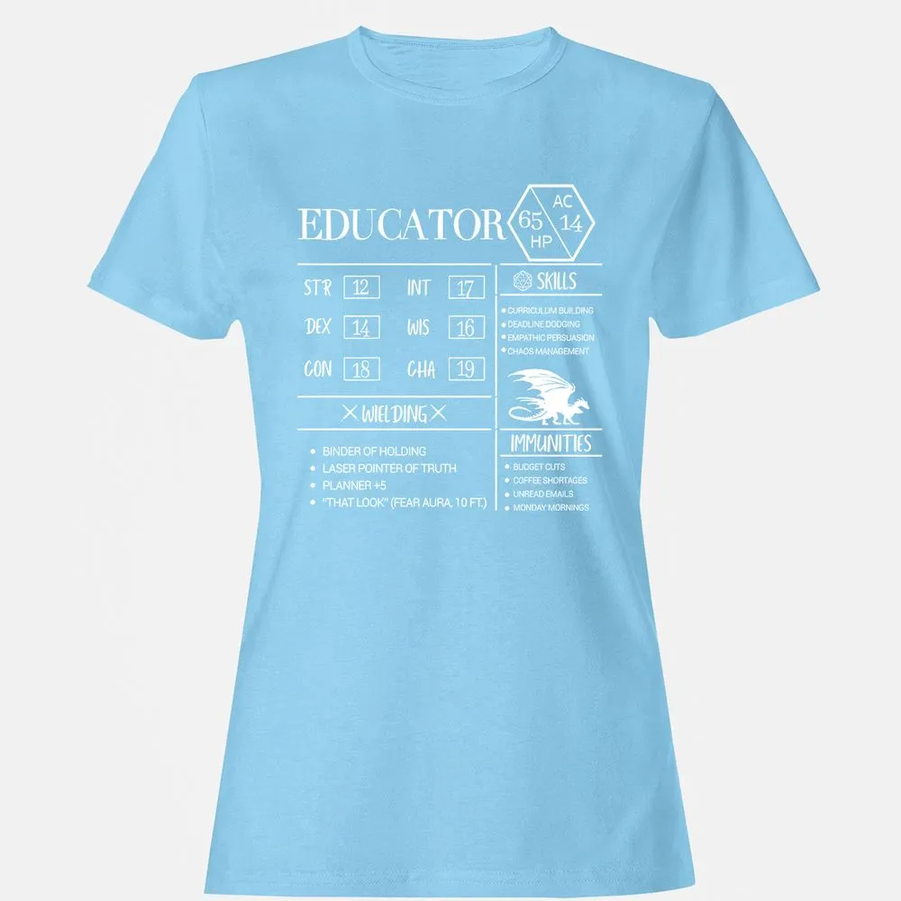 Educator New Women's T-Shirt - Light Blue - 8