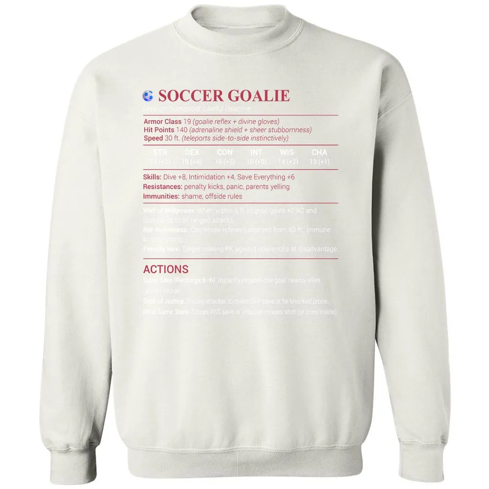 Soccer Goalie Classic Unisex Sweatshirt - White - 12