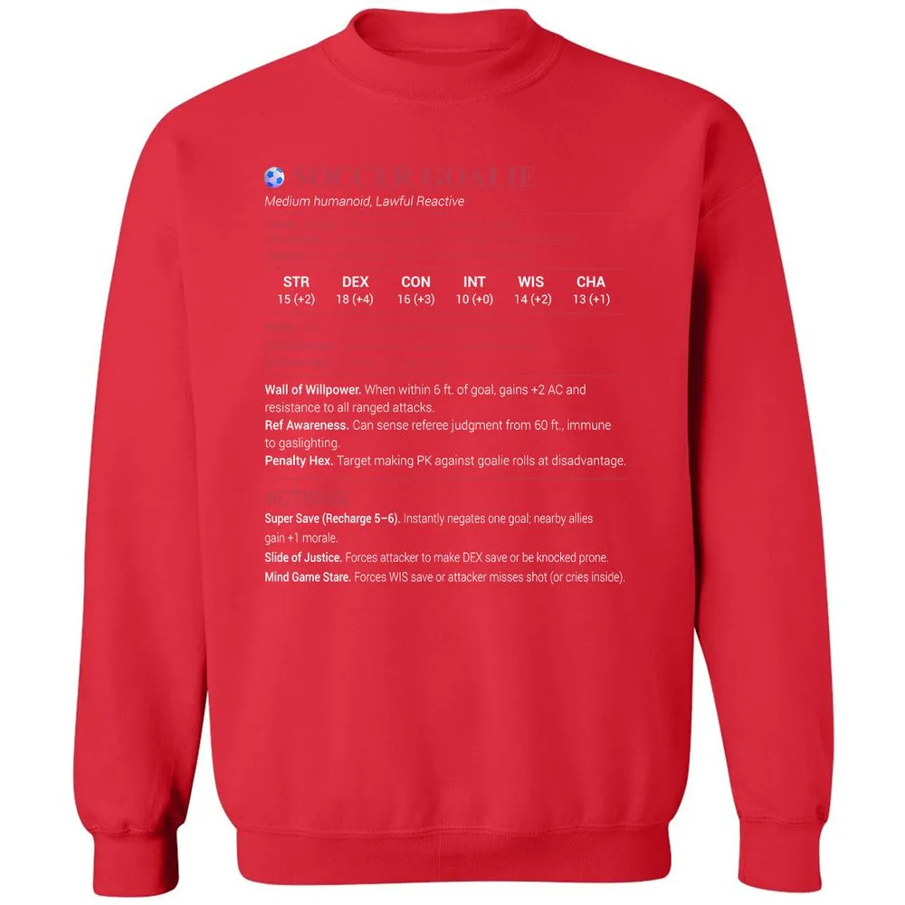 Soccer Goalie Classic Unisex Sweatshirt - Red - 5