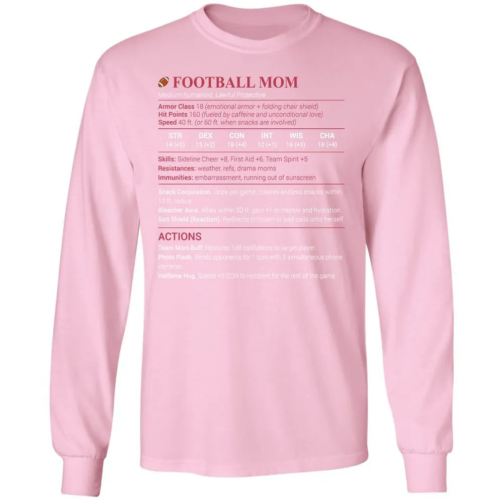 Football Mom Long Sleeve T-Shirt - Light Pink - 3