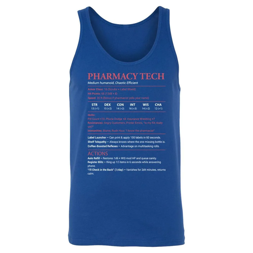 Pharmacy Tech Unisex Jersey Tank - True Royal - 13