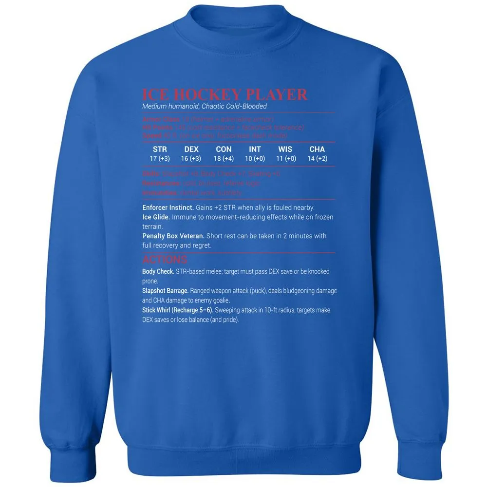 Ice Hockey Player Classic Unisex Sweatshirt - Royal - 9