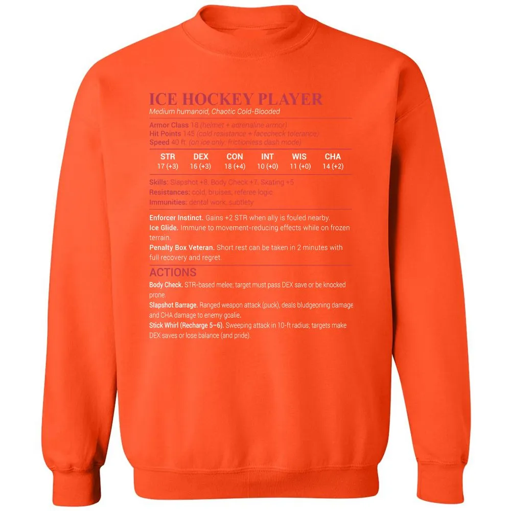 Ice Hockey Player Classic Unisex Sweatshirt - Orange - 10