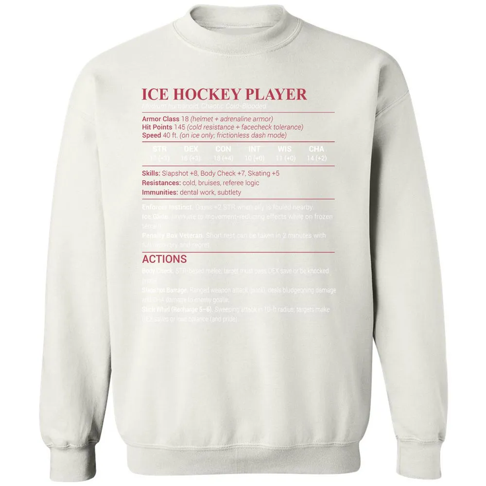 Ice Hockey Player Classic Unisex Sweatshirt - White - 12